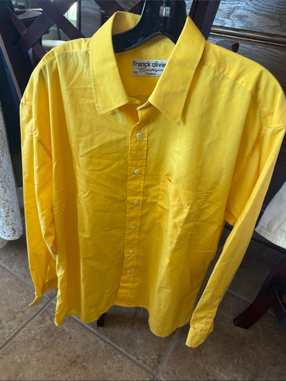 Franck Olivier Men's Bright Yellow Dress Shirt